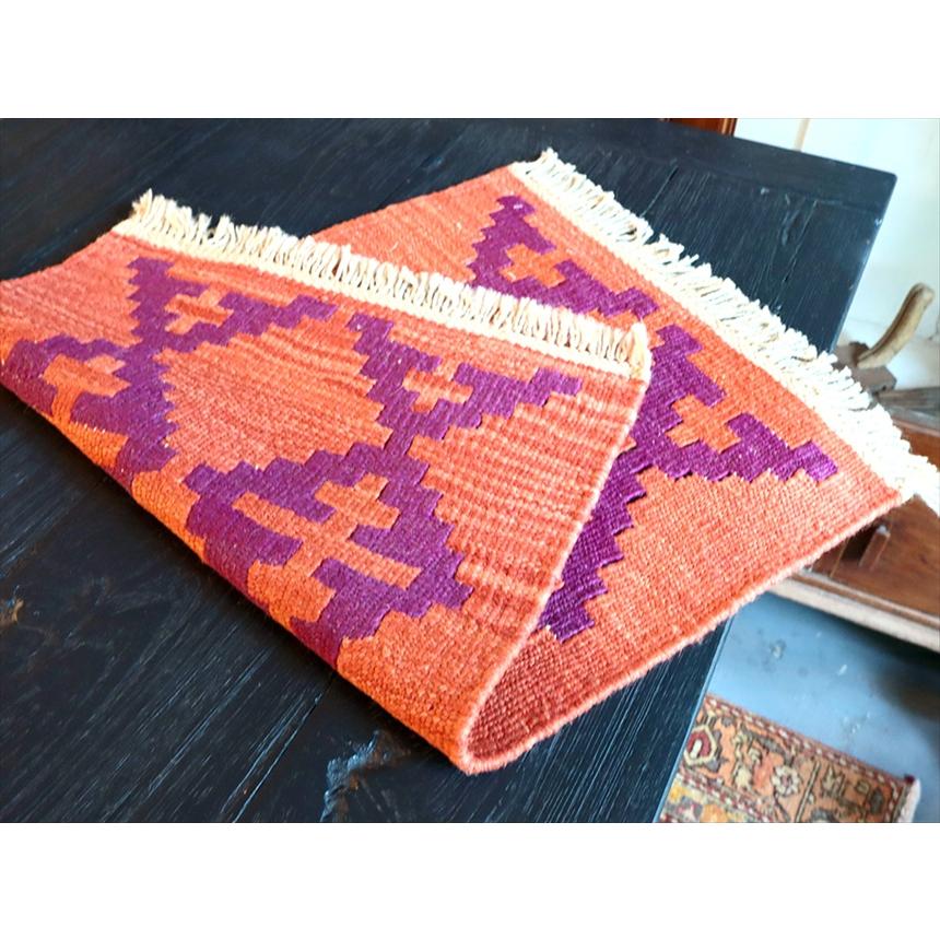 手織りキリム イラン南部シラーズ 63x41cm ウール100% 一点もの |  | 02