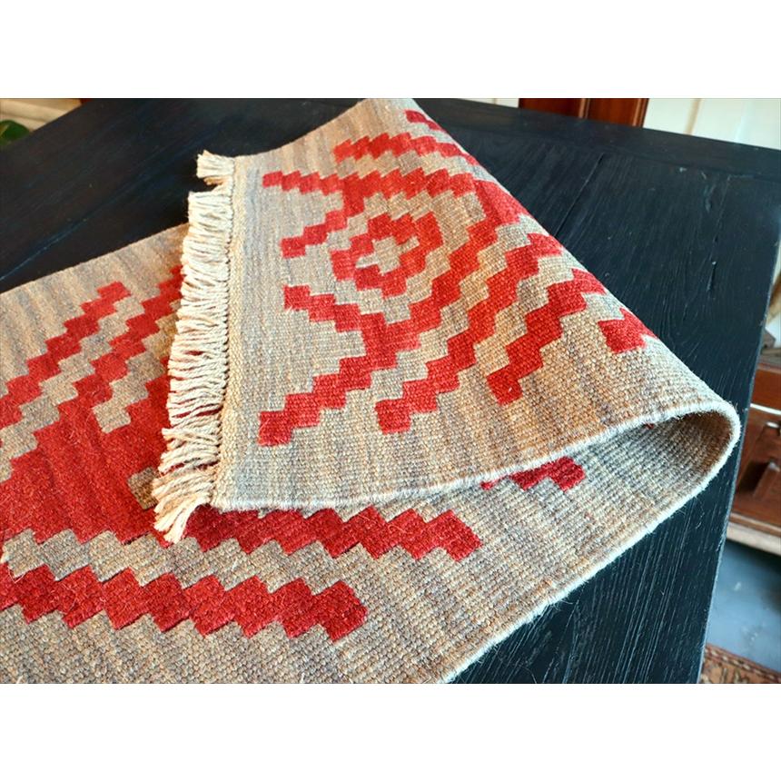 手織りキリム イラン南部シラーズ 73x43cm ウール100% 一点もの 生命の木 |  | 02