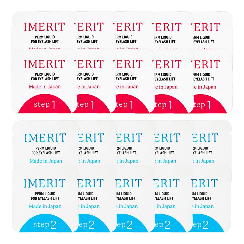 〔IMERIT〕5分でかかる! 日本製 エクステ つけまつ毛用 低刺激パウチパーマクリーム液(１０回分)  セルフまつげパーマ | IMERIT | 01