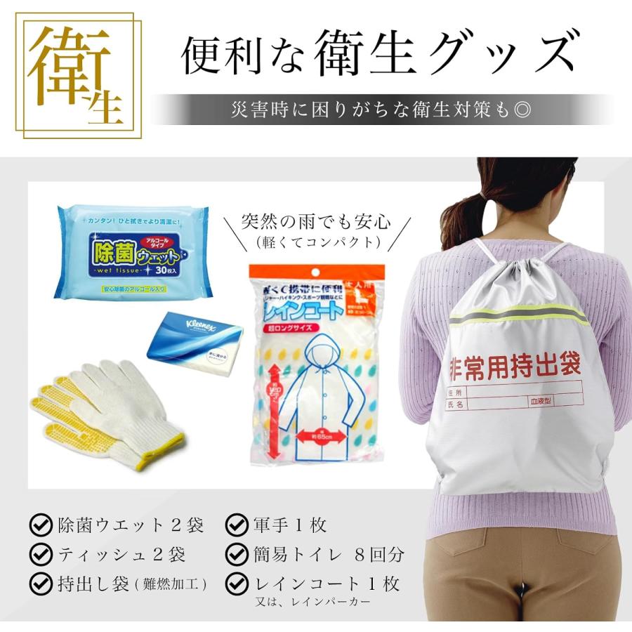防災セット 1人用 非常用持出し袋（難燃加工）(ラジオライト無し)防災