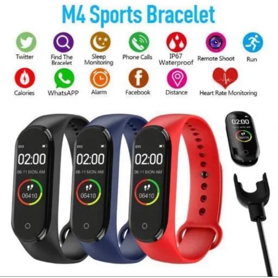 スマートウォッチ 腕時計 Bluetooth 血圧 心拍数 カロリー フィットネストラッカー M4 男女兼用 a0061IPPACHI