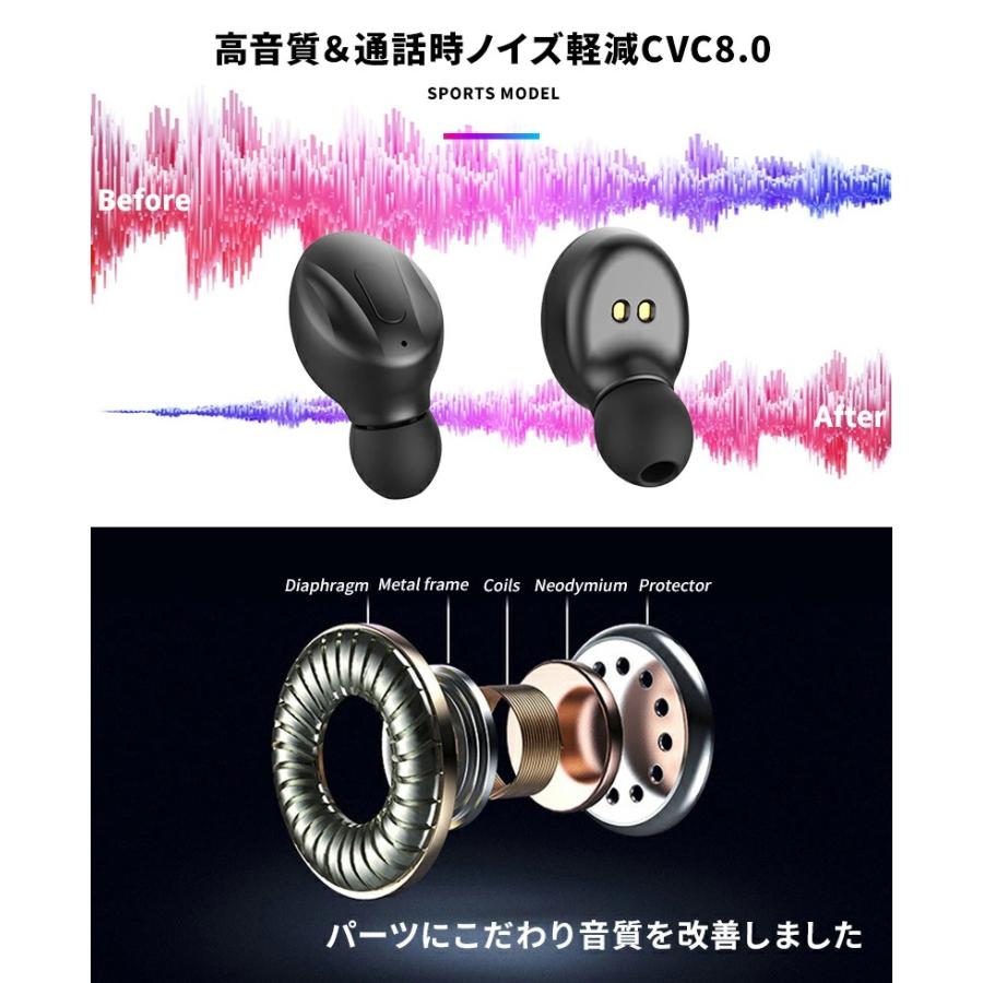 ワイヤレスイヤホン Bluetoothイヤホン XG13 タッチ式 充電ケース