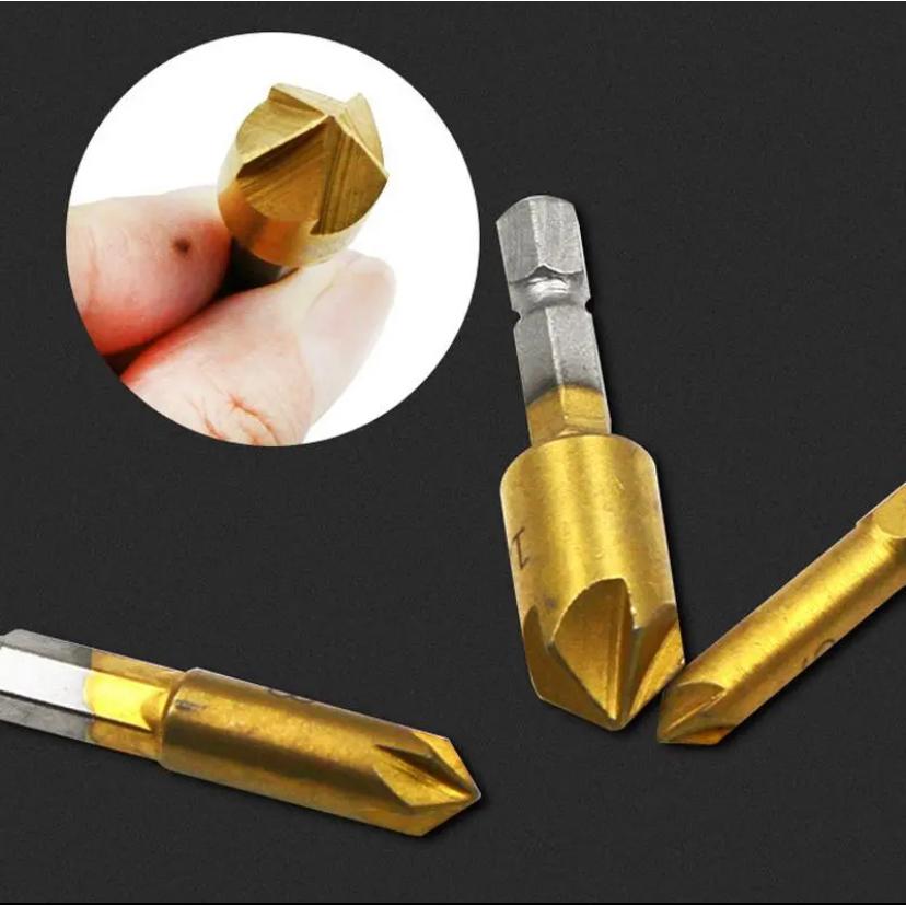 面取りカッター バリ取り 六角軸 面取り 工具 ドリルビット 6本