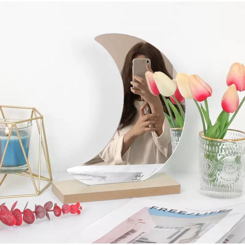 ムーンミラー ウェーブミラー 雑貨 韓国 インテリア 変形ミラー 鏡