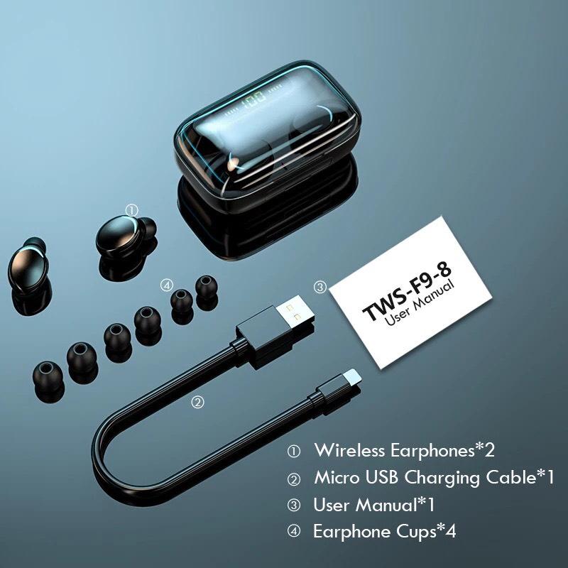 ワイヤレスイヤホン bluetooth　5.1 Hi-Fi高音質　F9　黒　充電　音楽　動画　YouTube｜ippachi｜08