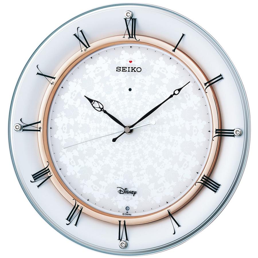 セイコー SEIKO FS501W 壁掛け時計 掛け時計 ディズニー ミッキー&ミニー 大人ディズニースタイル 電波時計 連続秒針 スイープ