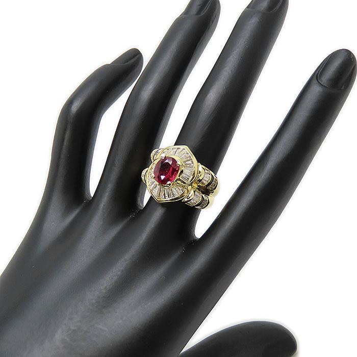 K18 1.40ct タイ産 ルビー ダイヤモンドリング】11号 指輪 GIA鑑別書付 