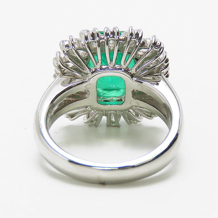 送料無料 Pt900 3.478ct エメラルド ダイヤモンド リング 12号 送料無料 Pt900 3.478ct エメラルド ダイヤモンド リング 12号
