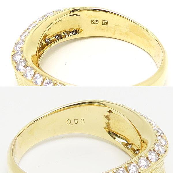 送料無料 ダイヤモンド リング K18 D0.53ct 16号 指輪 ジュエリー 宝石