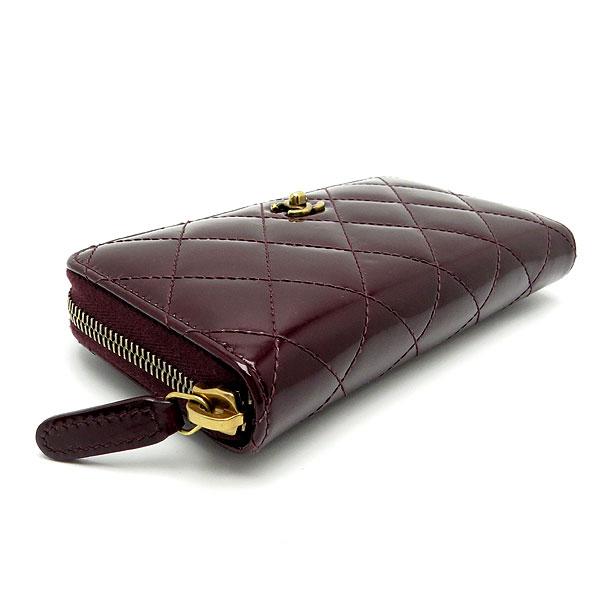 CHANEL（シャネル） 送料無料 エナメル ラウンドファスナー コンパクト