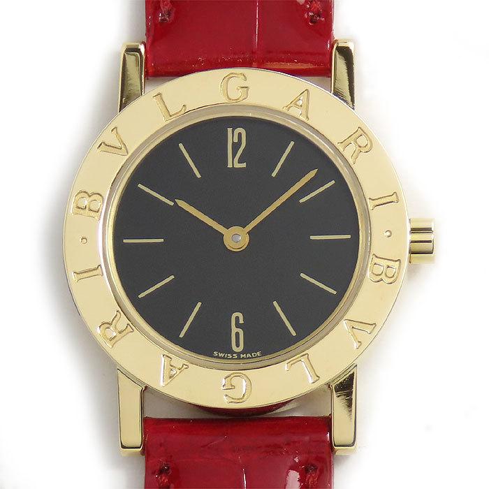 BVLGARI 送料無料 ブルガリブルガリ BB26GL K18YGケース 黒文字盤 O.H.  
