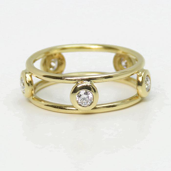 K18 ダイヤモンドリング　6号 送料無料 K18 ダイヤモンド リング 6号 指輪 18金イエローゴールド