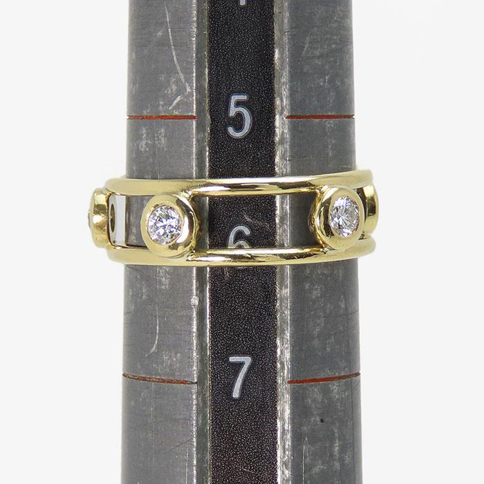 K18 ダイヤモンドリング　6号 送料無料 K18 ダイヤモンド リング 6号 指輪 18金イエローゴールド