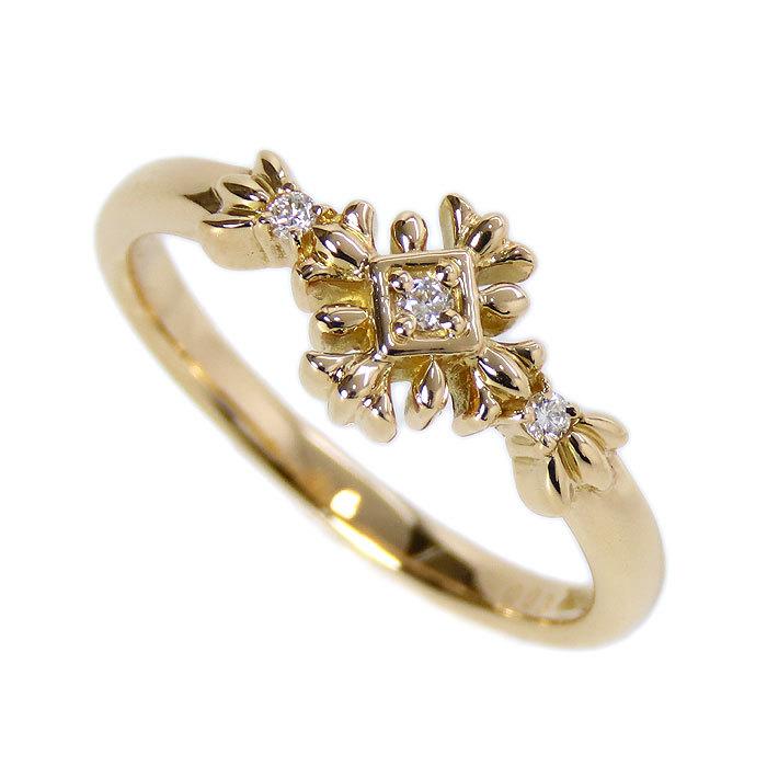 送料無料 K18 TAKE-UP ダイヤモンド リング 10号 ヴィンテージ風 18金