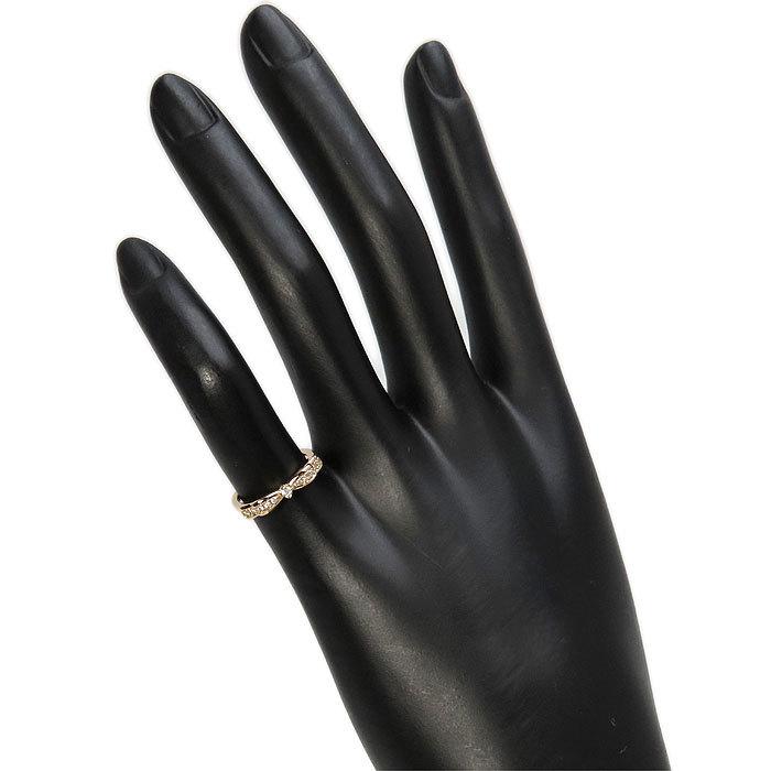 4℃（ヨンドシー） 送料無料 K18PG ダイヤモンド リング リボン 6号