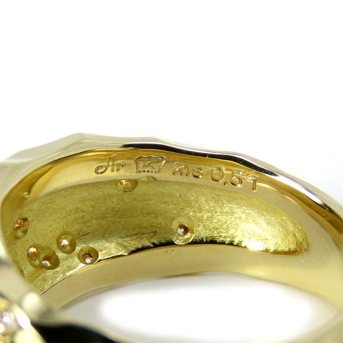 18k リング　美品 リング 指輪 13号 18金 K18イエローゴールド ダイヤモンド