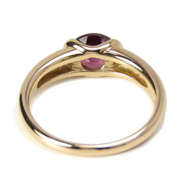 送料無料 K18PG ガーネット ダイヤモンド リング 12号 指輪 ピンク