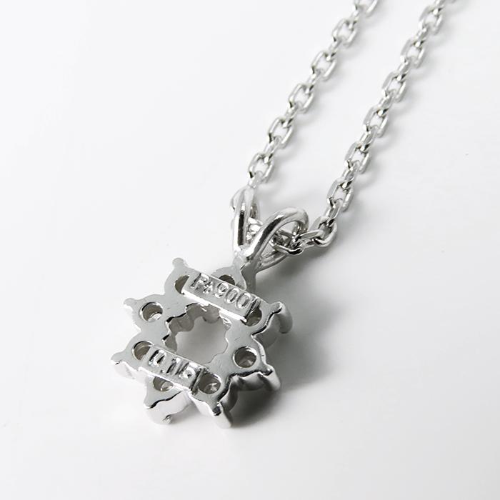 Pt900 ダイヤモンド プチネックレス】雪の結晶 サークル
