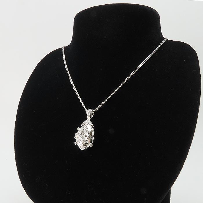 プラチナ K18WG ダイヤモンド ネックレス 】 D0.22/0.16ct 15.2g 50cm 
