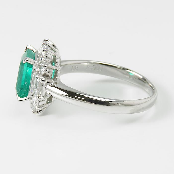 Pt900 1.88ctエメラルド リング】約5.9g コロンビア産 0.79ct