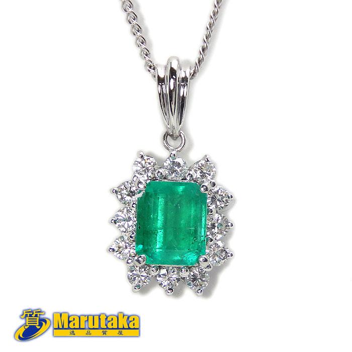 1.39ct エメラルド ダイヤモンド ネックレス】プラチナ ネックレス
