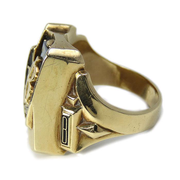 カレッジリング】JOSTENS ジャスティンズ社製 18号 10K グレー石