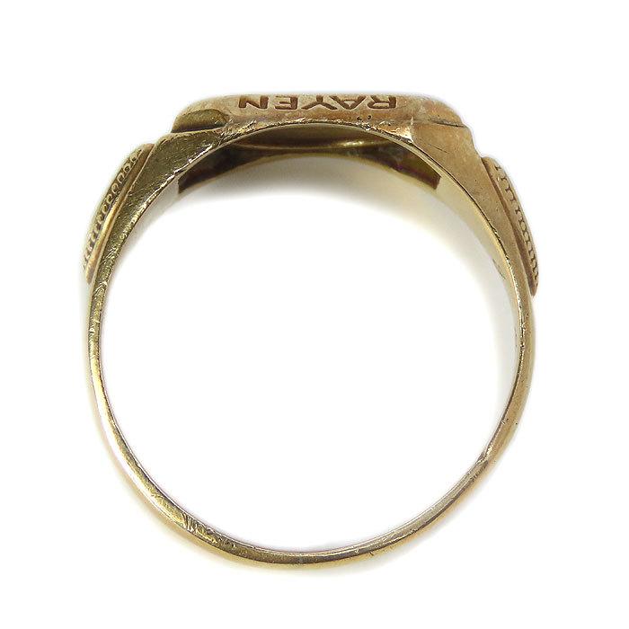 送料無料 HJ社製 カレッジリング 18.5号 10K ビンテージ 1953's