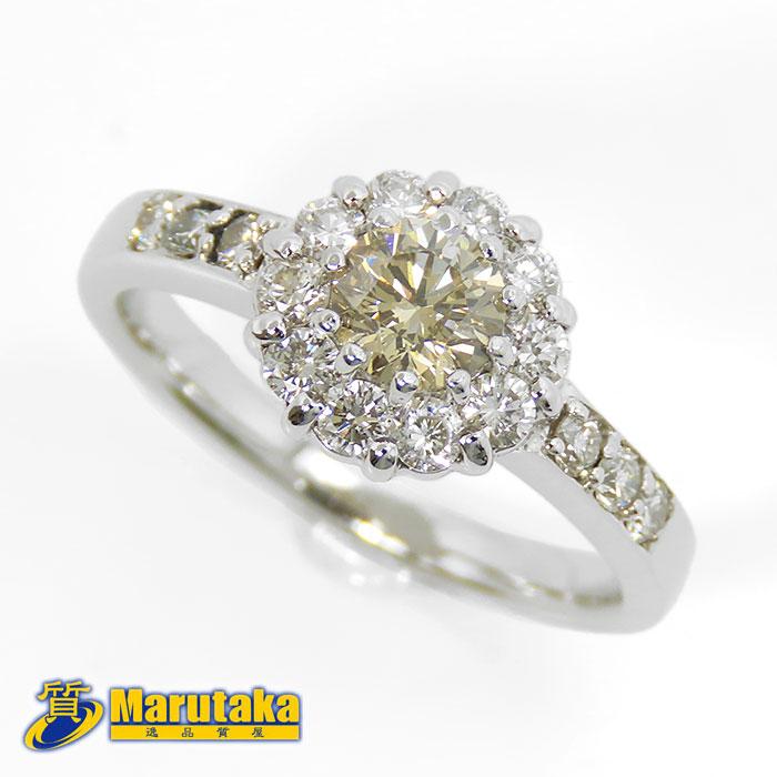 送料無料 プラチナ ライトブラウンダイヤモンド ダイヤモンド