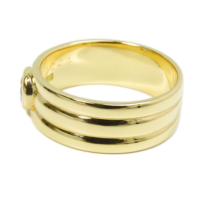 K18 0.224ctダイヤモンド リング】8.5号 約4.5g 3連風 指輪 18金