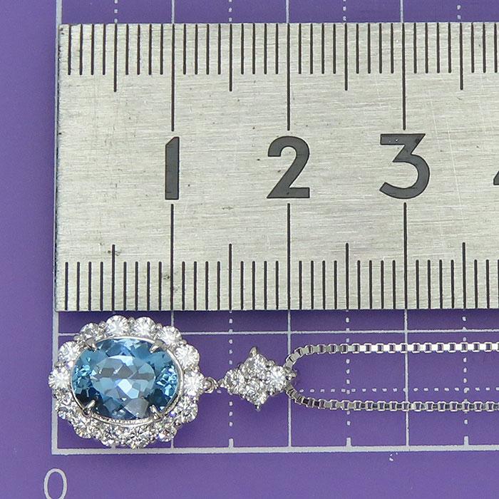1.46ct サンタマリアカラー アクアマリン ダイヤモンド ネックレス