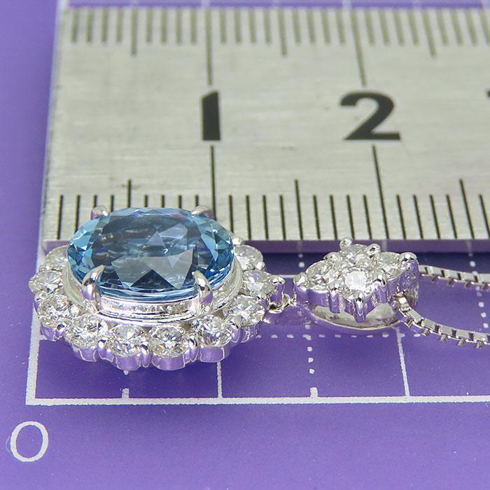 1.46ct サンタマリアカラー アクアマリン ダイヤモンド ネックレス
