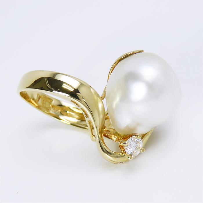 パール・ダイヤモンドリング DROSERA ダイヤモンド タヒチパール リング