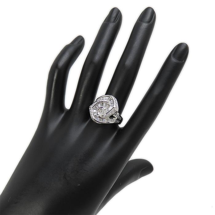 送料無料 Pt900 トータル1.82ct ダイヤモンド プラチナ リング 16号