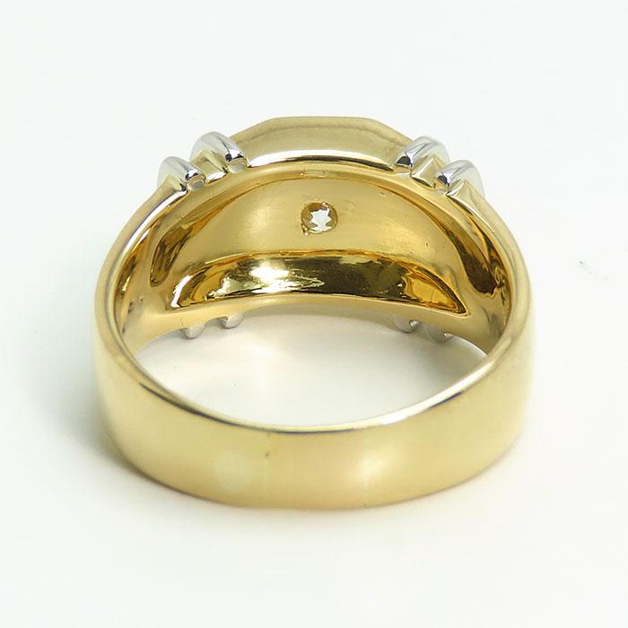 送料無料 K18 Pt900 メンズ ダイヤモンド コンビ リング 19.5号