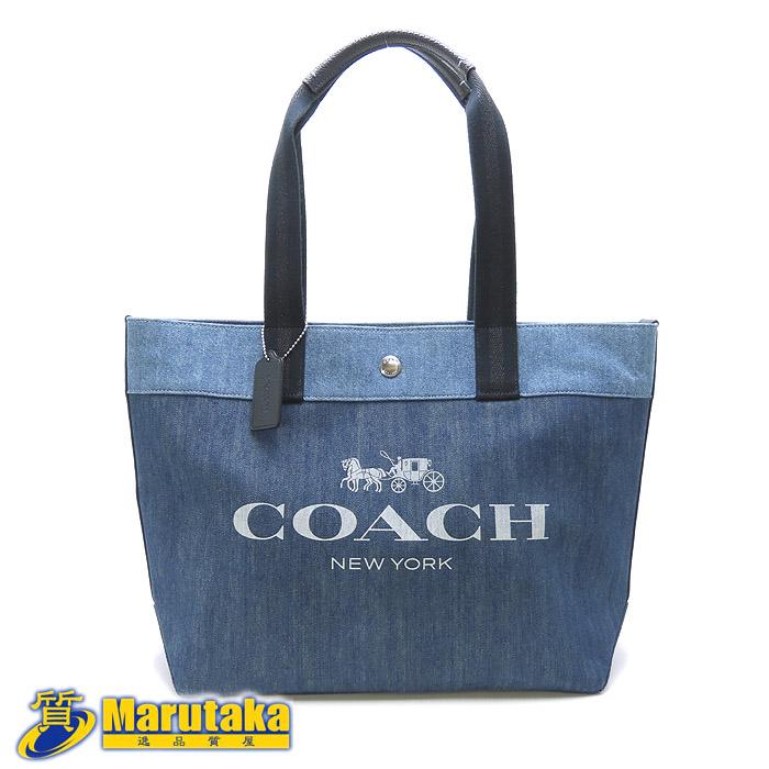 コーチ COACH 91131 トートバッグ デニム 大容量 ビッグロゴ A4可 COACH（コーチ） 送料無料 トートバッグ 91131 デニム ブルー A4サイズ
