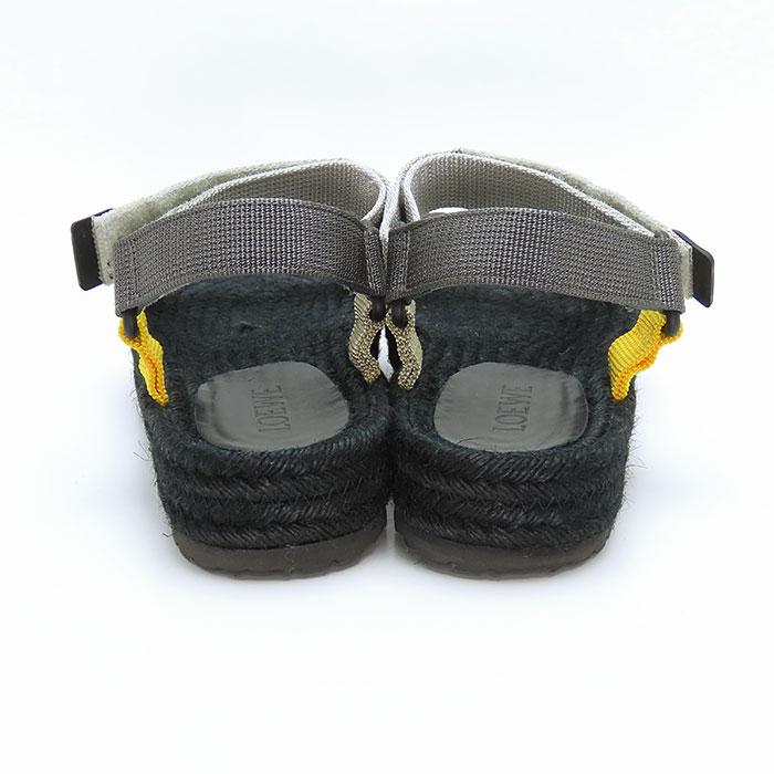 美品 LOEWE・エスパドリーユ LOEWE ロエベ ペタル エスパドリーユ サンダル レザー ブラウン