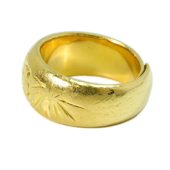 純金 K24 リング】金無垢 メンズ フリーサイズ 24金イエローゴールド