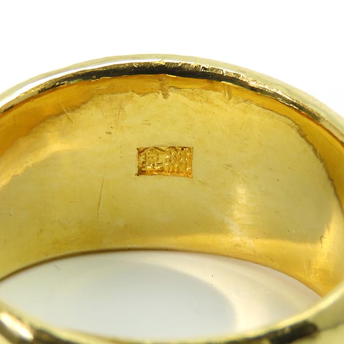 純金 K24 リング】金無垢 メンズ フリーサイズ 24金イエローゴールド