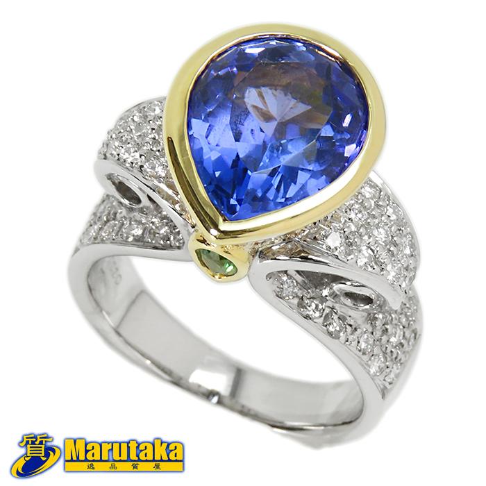 アレッツォ AREZZO 750 WG YG 4.59ctタンザナイト リング】13号 鑑別