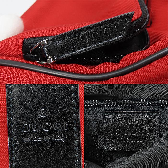 【美品】GUCCI グッチ ナイロンリュック 019・0352・001998 GUCCI（グッチ） 送料無料 ナイロン リュック 019・0352・001998 赤 黒