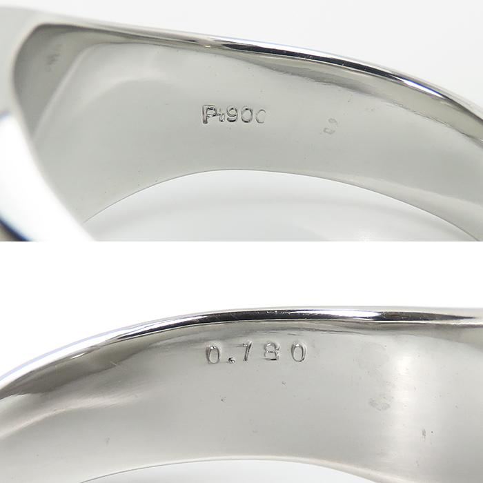 Pt900 ダイヤモンド メンズ リング】プラチナ 印台 0.18ct ダイヤ 指輪