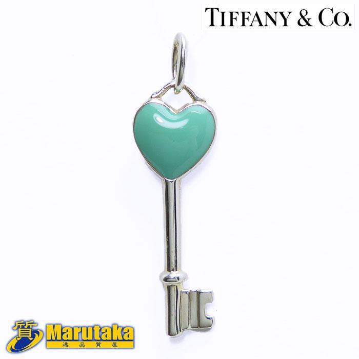 Tiffany sv925/ブルーエナメル/ハート/キー/ペンダントトップ ティファニー ブルー エナメル ビーズ ハート キー ネックレス AAZ3fe アクセサリー