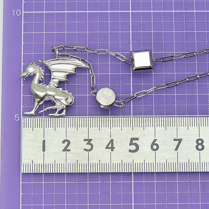 HERMES 【エルメス】ネックレス タリスマン ドラゴン シルバー
