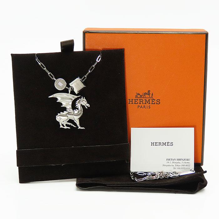 【新品未使用】国内購入Hermes タリスマン ドラゴン エール ネックレス HERMES 【エルメス】ネックレス タリスマン ドラゴン シルバー