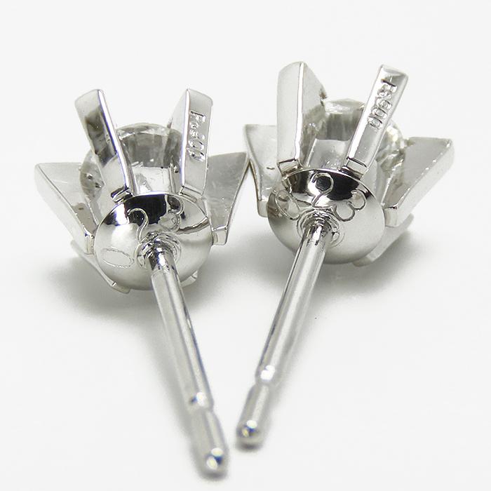 送料無料 Pt900 ダイヤモンド 6本 立て爪 ピアス 両耳 片方0.23ct 