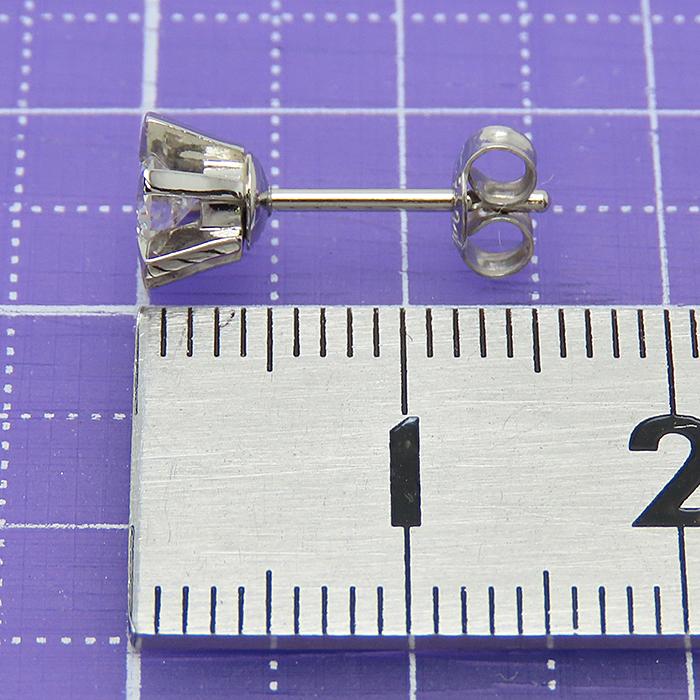 送料無料 Pt900 ダイヤモンド 6本 立て爪 ピアス 両耳 片方0.23ct 
