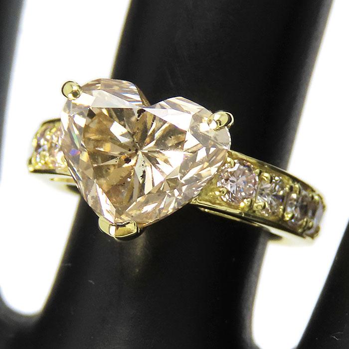 送料無料 4.752ct ハートシェイプ ダイヤモンド リング 11号 指輪 中央 