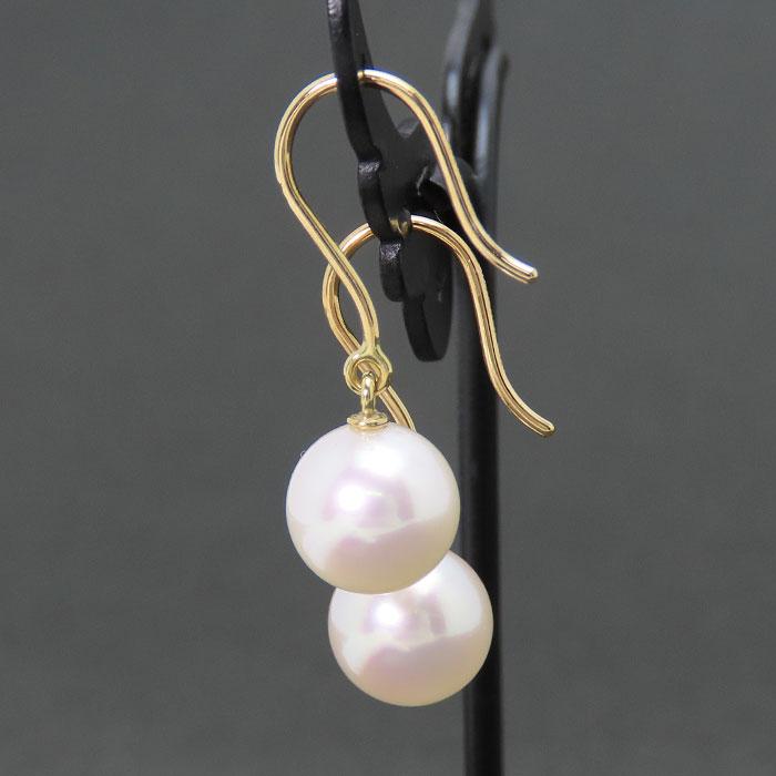 MIKIMOTO 送料無料 ミキモト パール ピアス K18 両耳用 フック式