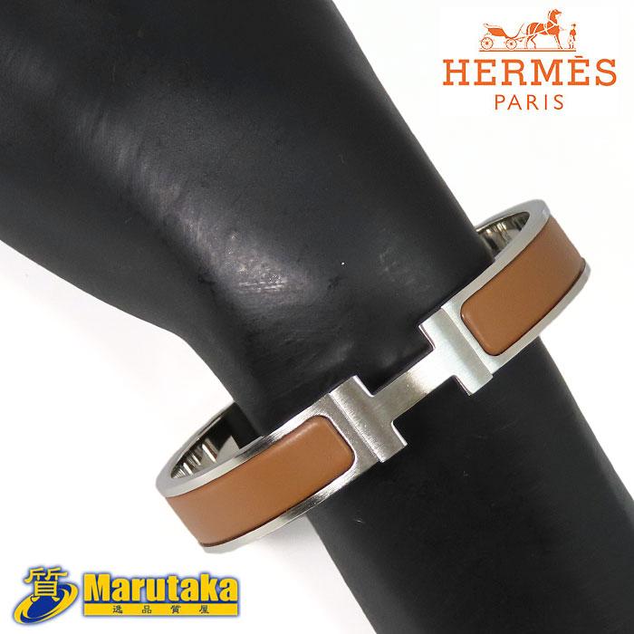美品✨エルメス クリックH バングル ブレスレット シルバー オレンジ HERMES 【エルメス】エナメル ブレスレット クリックH PM