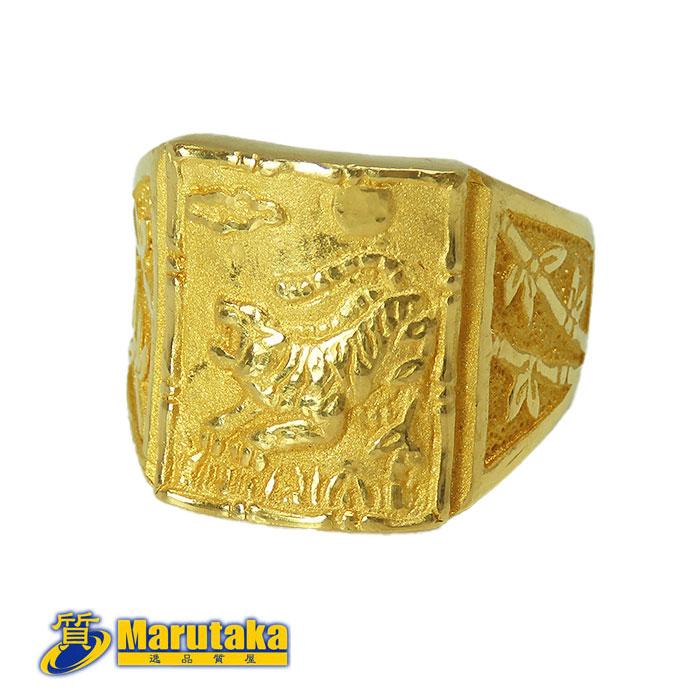 24KT 純金 メンズリング】21号 印台 指輪 約18.7g メンズ 艶消し